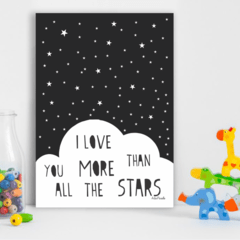 Placa Infantil Amo você mais do que todas as estrelas