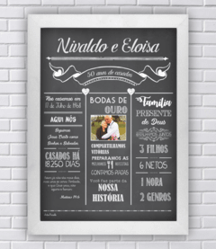 Quadro Chalkboard Bodas do Casal