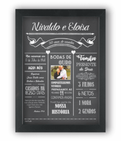 Quadro Chalkboard Bodas do Casal