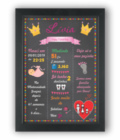 Quadro Chalkboard Aniversário de Criança