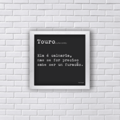 Quadro signo touro frase