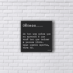 Placa frase signo gêmeos