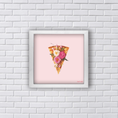 Quadro pizza com flores