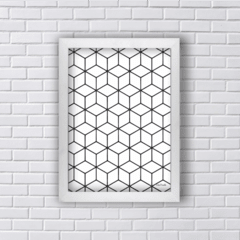 Quadro Trama geométrica preto e branco