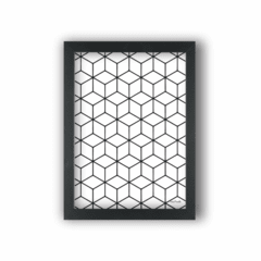 Quadro Trama geométrica preto e branco