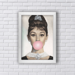 Quadro AUDREY HEPBURN BUBBLE GUM PINK