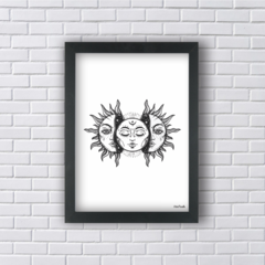 Quadro Tríplice Sol e Lua Esotérico