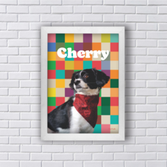 QUADRO ARTE PET PERSONALIZÁVEL FUNDO XADREZ QUADRICULADO (Ref:P200|V245|AV208) - loja online