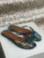 Rasteira flat floral ultimo par 34 e 35