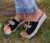 Rasteira flatform preta com fivela