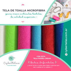 Tela Toalla de Microfibra color turquesa - comprar online