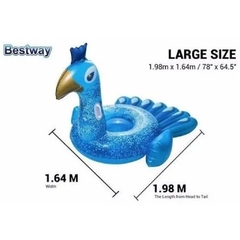 Pavo Real Gigante Inflable 198cm x 164cm Bestway 41101 - Lo Que Pinte