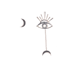 Brinco Mystic Eyes Moon - Sal de Prata