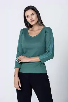 Blusa Mauricio 13034 algodao com renda 3/4