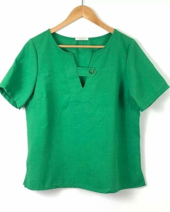 Imagem do Blusa Caroll 23481 linho com botao no decote