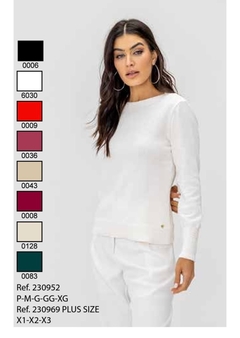 Blusa Taglietti 230969 chenille plus size fechada