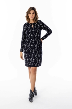 Vestido Mirasul 4711501 jacquard com gota no decote m/l