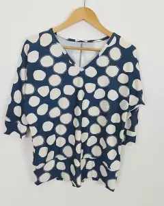 Imagem do Blusa Caroll 21928 malha fria 3/4 estampada