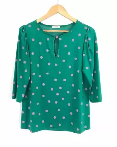 Blusa Caroll 23036 malha fria 3/4 estampada - loja online