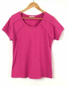 Blusa Caroll 23490 malha canelada com decote redondo - comprar online