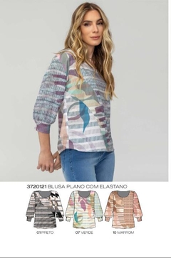 Blusa Mirasul 3720121 crepe 3/4 com punho na manga - comprar online