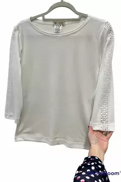 Blusa Mauricio 13034 algodao com renda 3/4 na internet