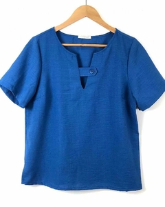 Blusa Caroll 23481 linho com botao no decote - loja online