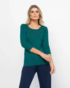 Blusa Mauricio 12325 algodao com renda 3/4 - Loja de Roupas A Praça 