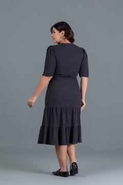 Vestido Hadaza 51400 malha canelada saia 3 marias - comprar online