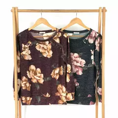 BLUSA Caroll 24303 BOTOES OMBRO MIRO ESTAMPADA