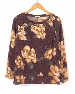 BLUSA Caroll 24303 BOTOES OMBRO MIRO ESTAMPADA - comprar online