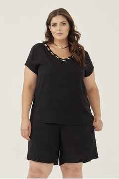 Blusa Givy 3240 viscose com detalhe no decote