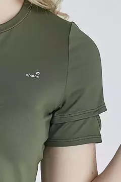 T-Shirt ep103 Feminina De Academia Poliamida Verde Militar Protecao Solar Epulari - Loja de Roupas A Praça 