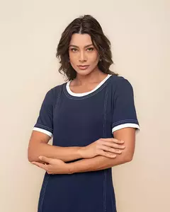 Vestido Mauricio 13934 com pesponto visco malha - loja online