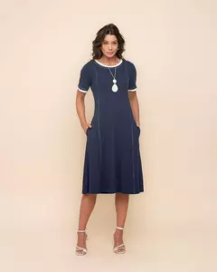 Vestido Mauricio 13934 com pesponto visco malha - comprar online