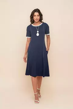 Vestido Mauricio 13934 com pesponto visco malha