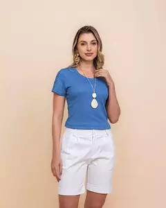 Blusa Mauricio 13948 m/c com guipir malha canelada de algodao