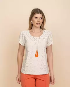 Blusa Mauricio 12884 malha laise m/c dec redondo - comprar online