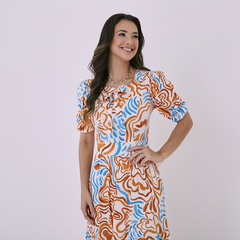 Vestido Tata Martello 3369 Katerine max midi estampado viscose - comprar online