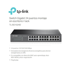 Switch Tp-link 24 Puertos Gigabit 10/100/1000mbps TL-SG1024D - tienda online
