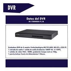 Grabador Digital (DVR) 8 Canales Turbo HD 4.0 1080p - DS-7208HGHI-F1/N en internet