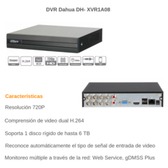 Grabador Digital (DVR) Dahua Cooper de 8 Canales Pentahibrido 720P/1080N - XVR1A08 - comprar online