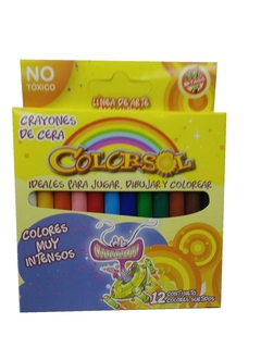 Crayones "Colorsol" de Alba cortos Finos x 12 u.