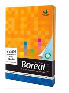 Resma oficio Color CELESTE Boreal x 500 Hs. 22 x 34 cm. 70 grs. (copia)