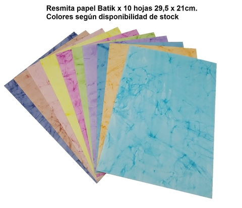 Resmita - Papel Cortado para Técnicas - Papel Batik x 10 hojas