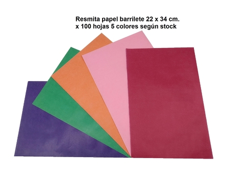Resmita - Papel Cortado para Técnicas - papel barrilete x 100 hojas