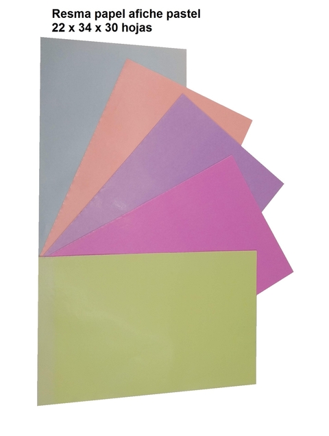 Resmita - Papel Cortado para Técnicas - papel afiche pastel x 30 hojas