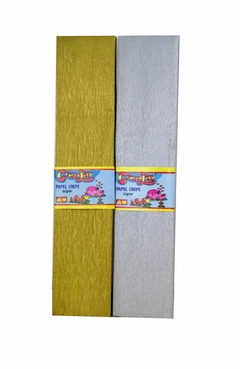 Papel Crepé Opaco x 2 Colores Oro y Plata - comprar online