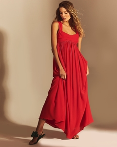 Vestido Seda Pura Vermelho - comprar online