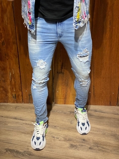 Calca jeans destroid city denim moda masculino na internet